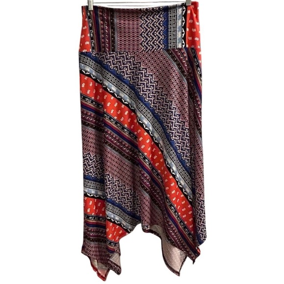 Sunny Leigh Women's M Geometric Asymmetric Midi Skirt Multicolor - Picture 5 of 6